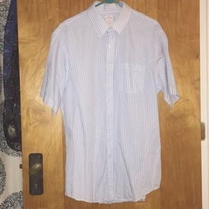Men’s Aroors Brothers Short-Sleeve Button Down Shirt Size 17 1/2
